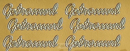Stickervel getrouwd 60x goud