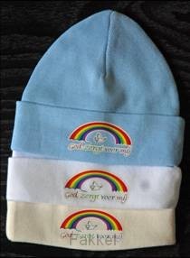 God zorgt baby muts blauw