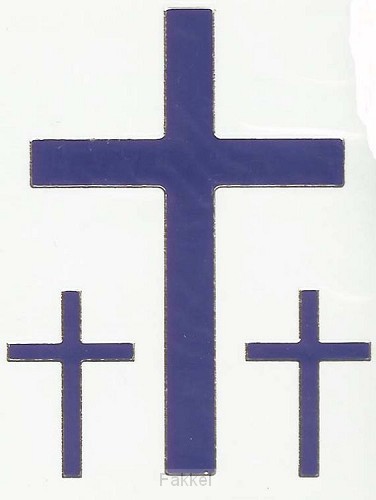 Stickervel kruis blauw 3 x 9 cm 6 x 3.5