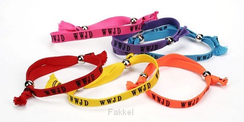 Armband wwjd met kogelsluiting