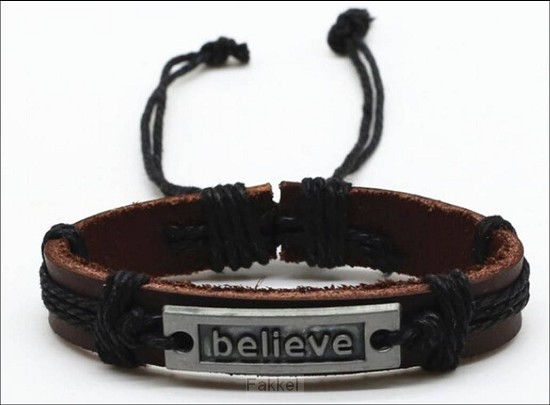 Leather Bracelet Believe
