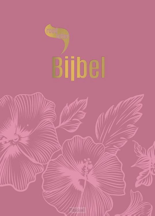 Roodletterbijbel design bloemen