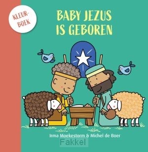 Baby Jezus is geboren kleurboek