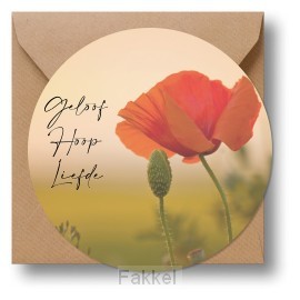 Cirkelcadeau klaproos geloof hoop en lie