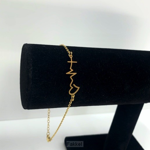 Armband hartslag goud