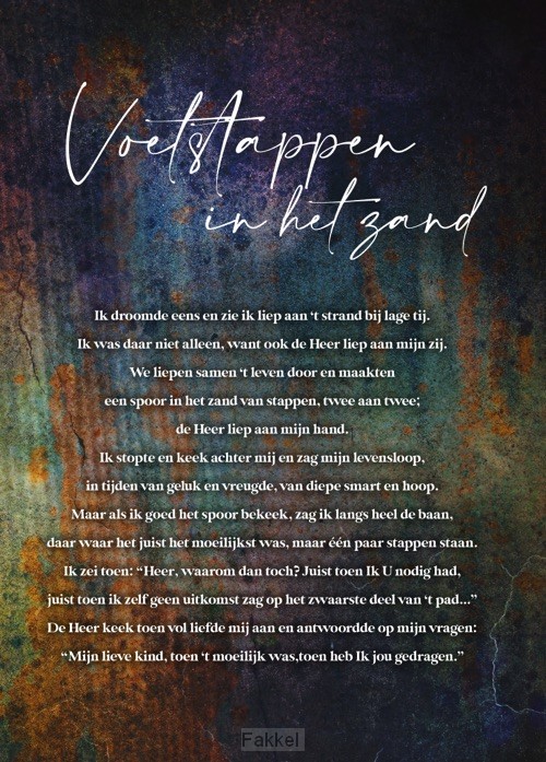 Poster a4 voetstappen in het zand