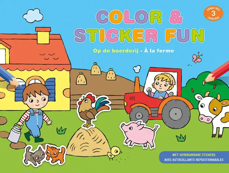 Color & sticker fun - op de boerderij