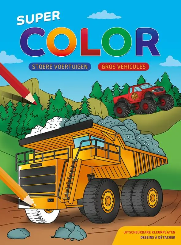 Super Color kleurblok - Stoere voertuige