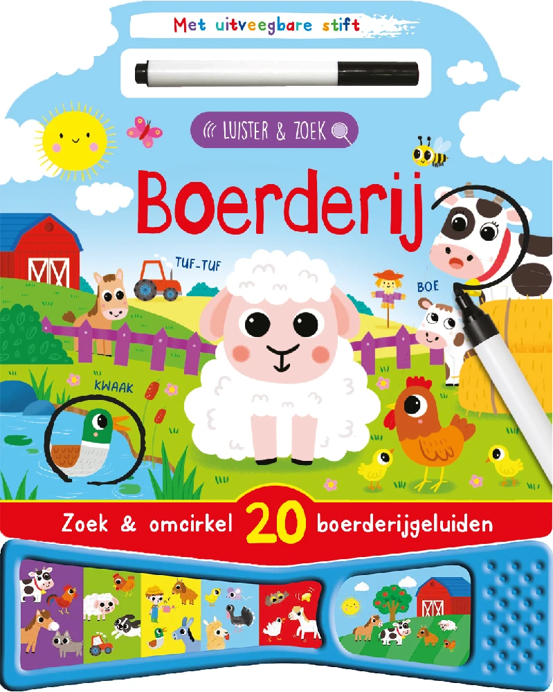 Geluidenboek-  Boerderij  Luister & zoek