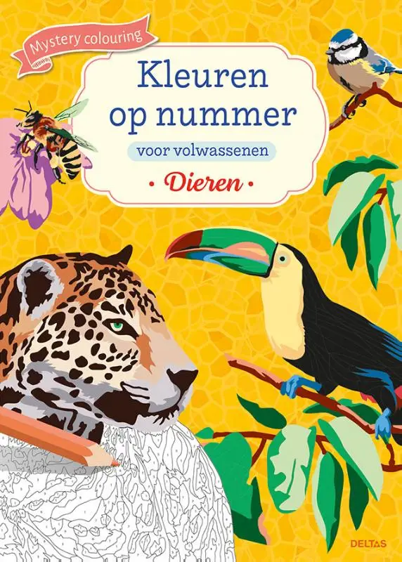 Kleuren op nummer voor volwassenen diere