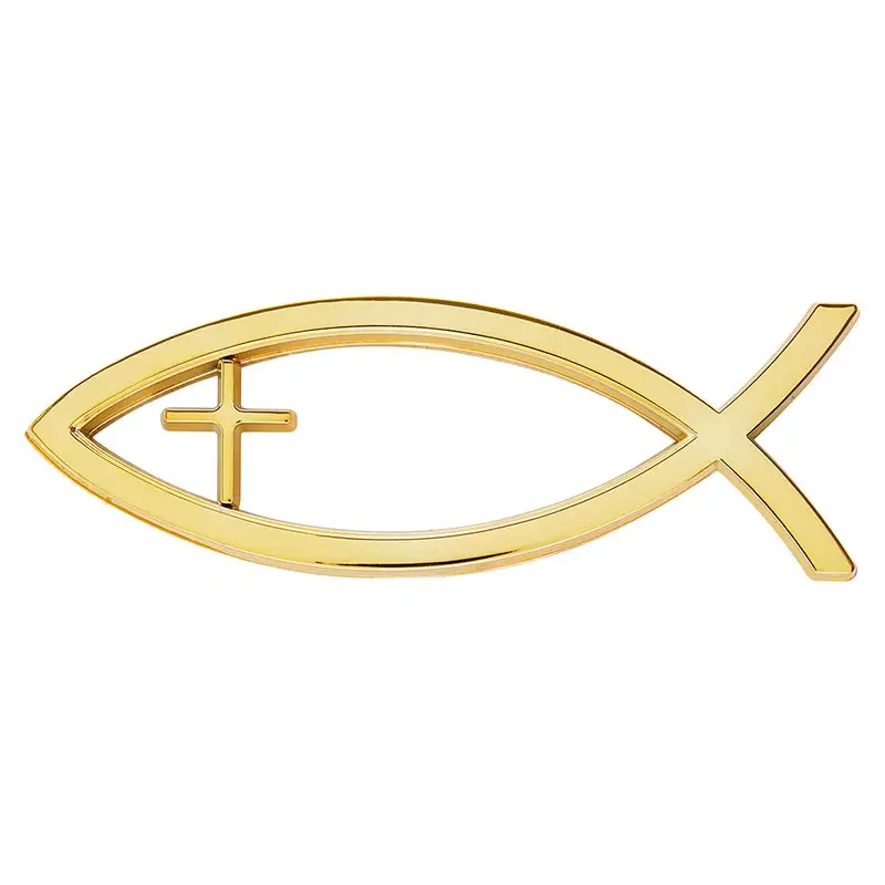 Auto emblem Ichtus Cross Gold