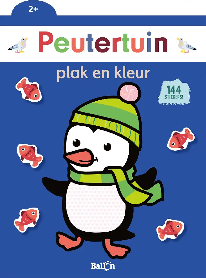 Plak en kleur pinguin 2+