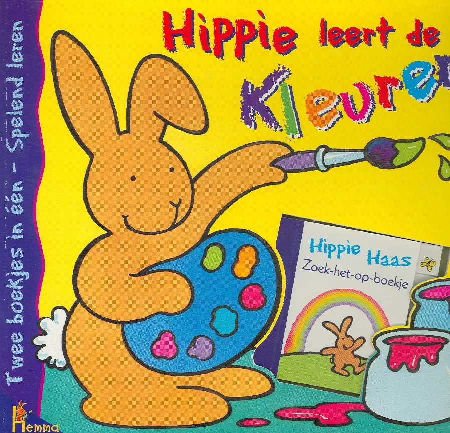 Kartonboek hippie leert de kleuren