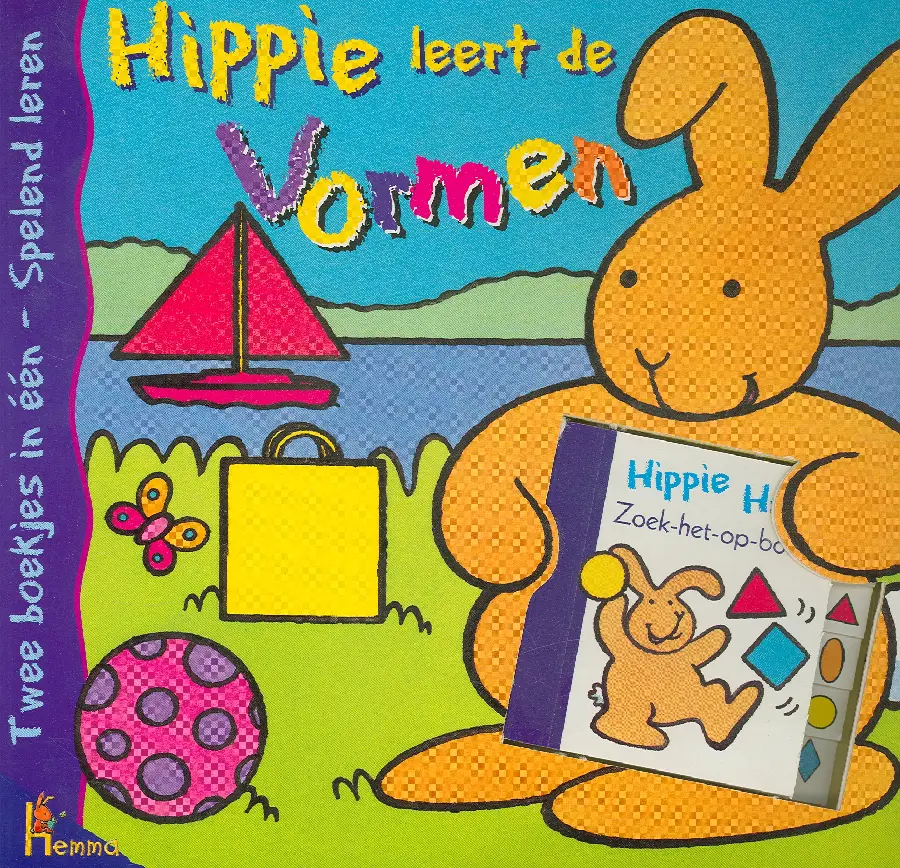Kartonboek hippie leert de vormen