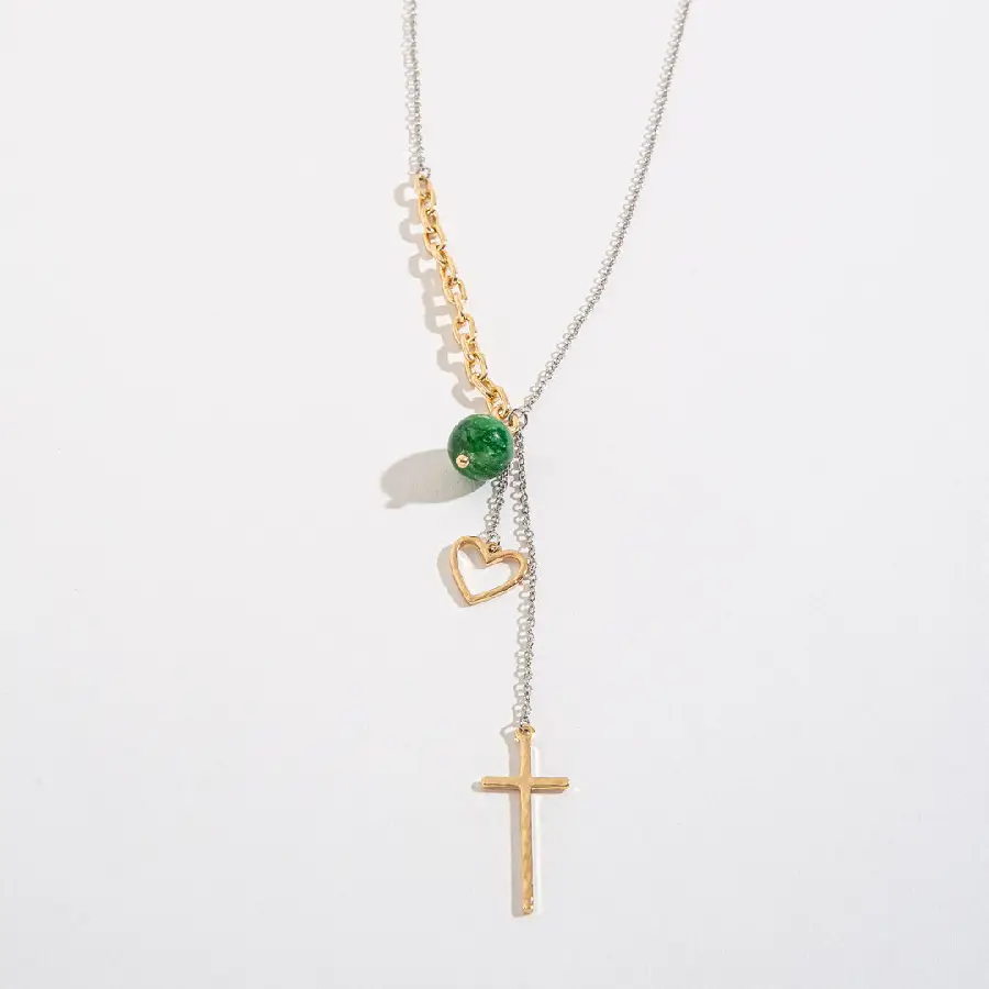 Pendant heart/cross/stone