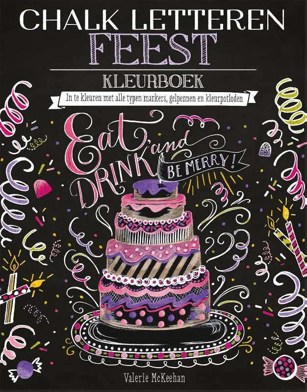 Chalk letteren feest kleurboek