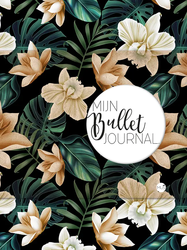 Mijn bullet journal black flower