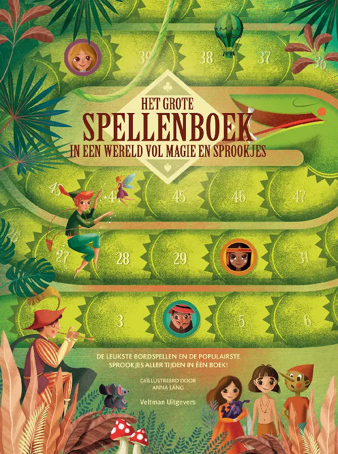 Grote spellenboek in een wereld vol