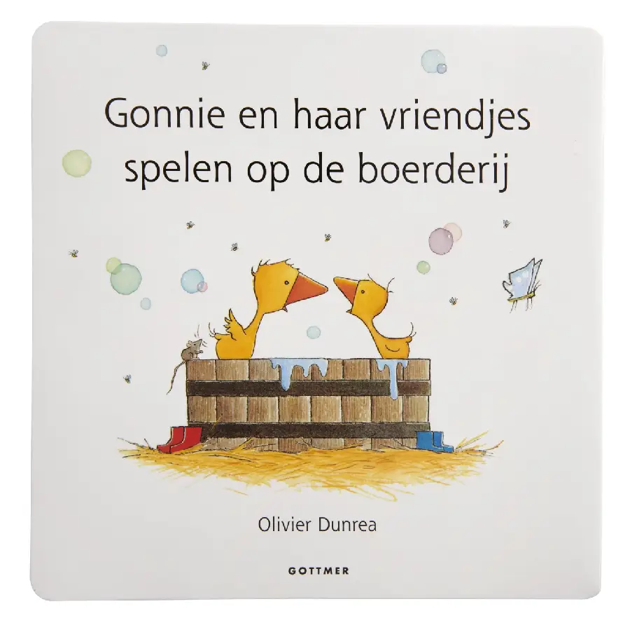 Gonnie en vriendjes spelen op boerderij