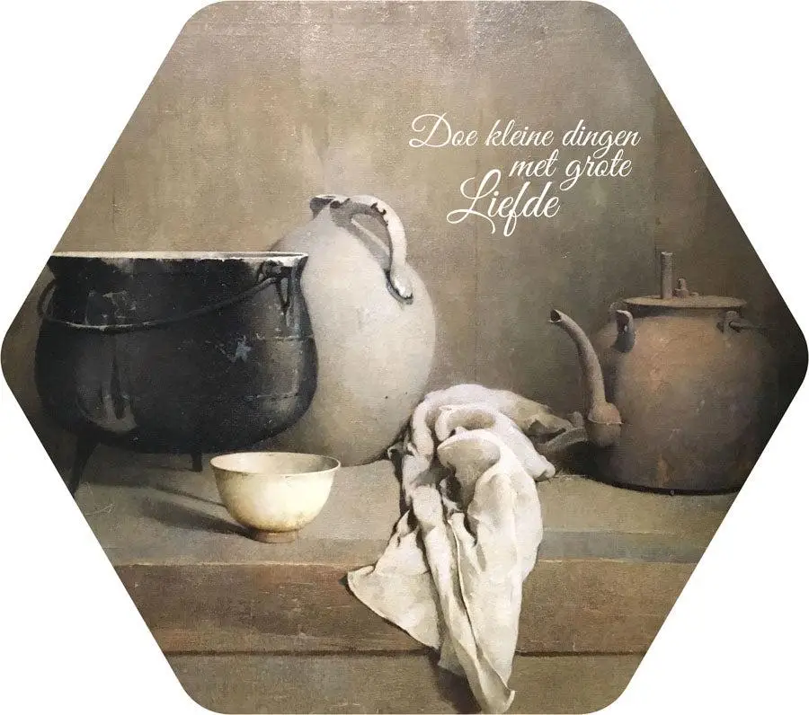 Honingraat bord small 15cm Div. teksten