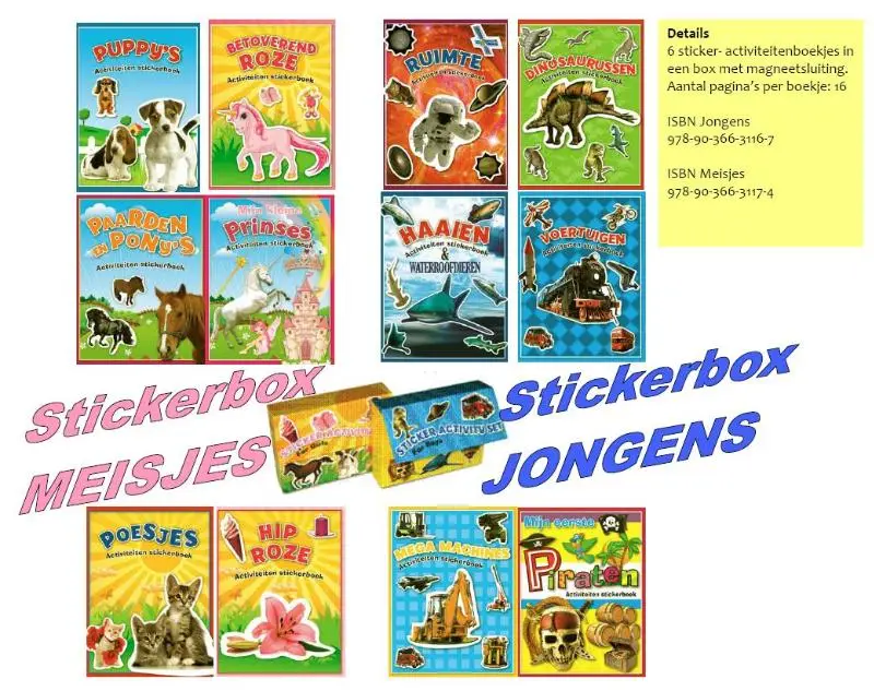 Stickerboekjes jongens box